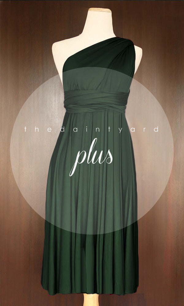 Tdy Forest Green Short Infinity Bridesmaid Dress Thedaintyard 