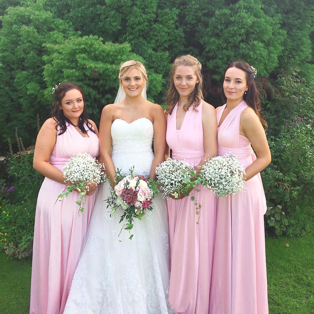 TDY Sweet Pink Maxi Infinity Bridesmaid Dress – Thedaintyard